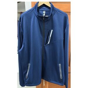 Men's Mofiz Navy Blue Full Zip Athletic Track Jacket XXXL